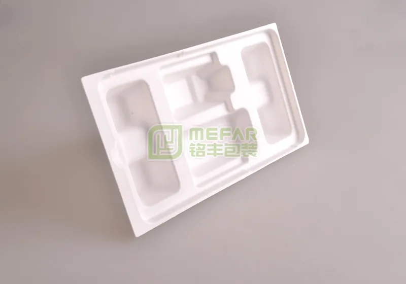 充电器白色湿压纸托(纸浆模塑) - Imagen 3