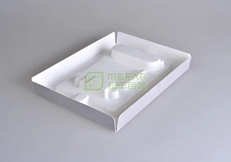 平板白色湿压甘蔗浆纸托(纸塑) - Imagen 3