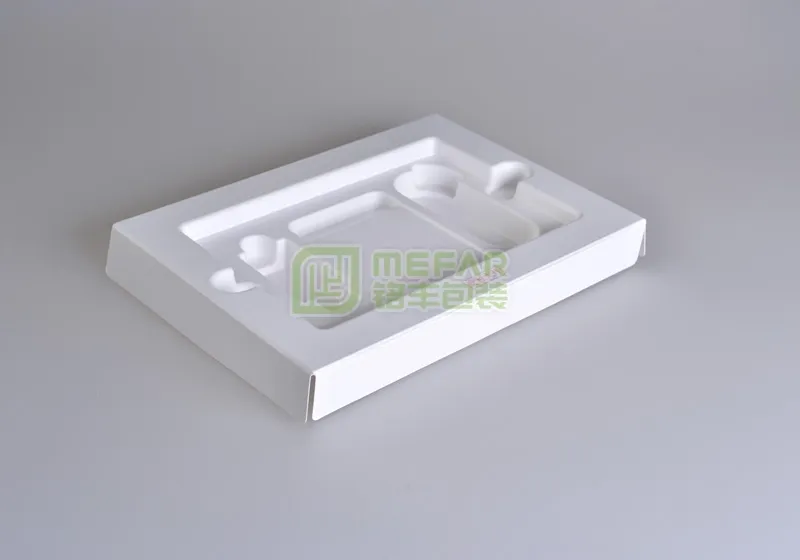 平板白色湿压甘蔗浆纸托(纸塑) - Imagen 4