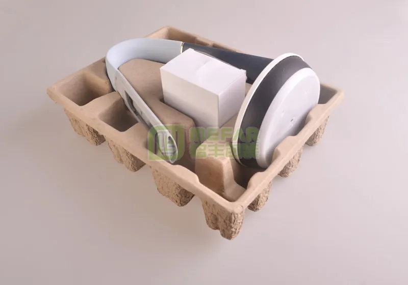 耳机黄色干压原木浆纸托(纸塑) - Imagen 2