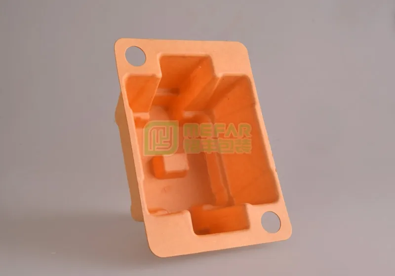 充电座橙色湿压纸托(纸浆模塑) - Imagen 4