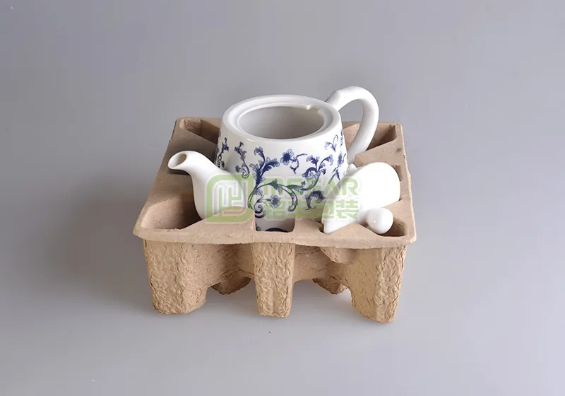 陶瓷壶黄色干压原木浆纸托(纸塑) - Image 3
