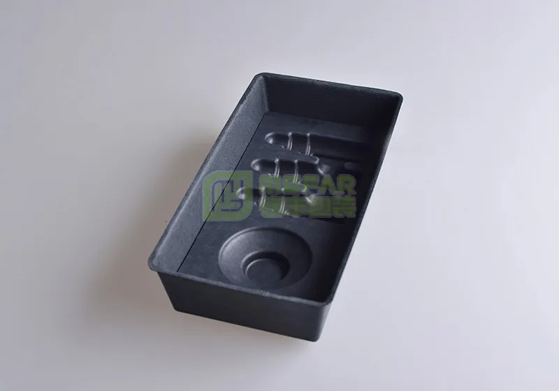 香水瓶黑色湿压工艺纸托(纸浆模塑) - Imagen 2