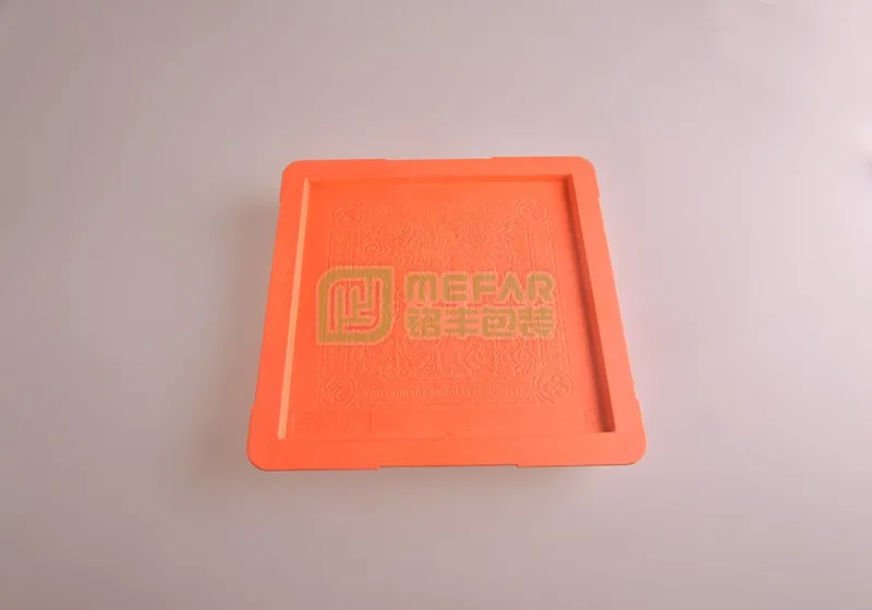 卡片类橙色湿压精品纸托(纸塑)
