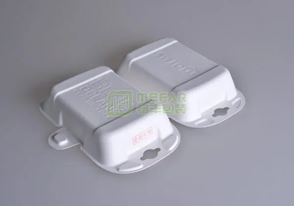 快餐盒白色湿压精品竹浆纸托（纸浆模塑）