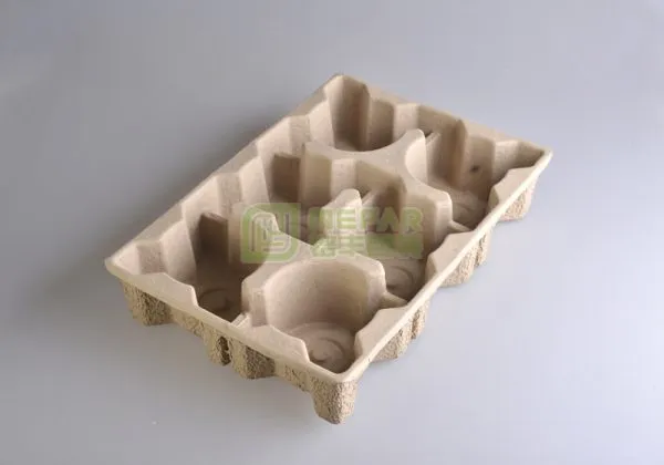 瓶子类黄色干压甘蔗浆纸托（纸塑）