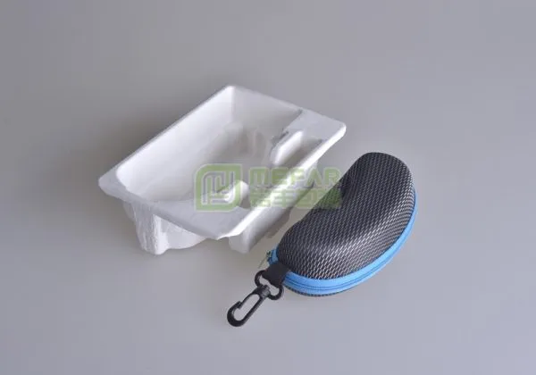 眼镜盒白色干压竹浆纸托（纸塑）