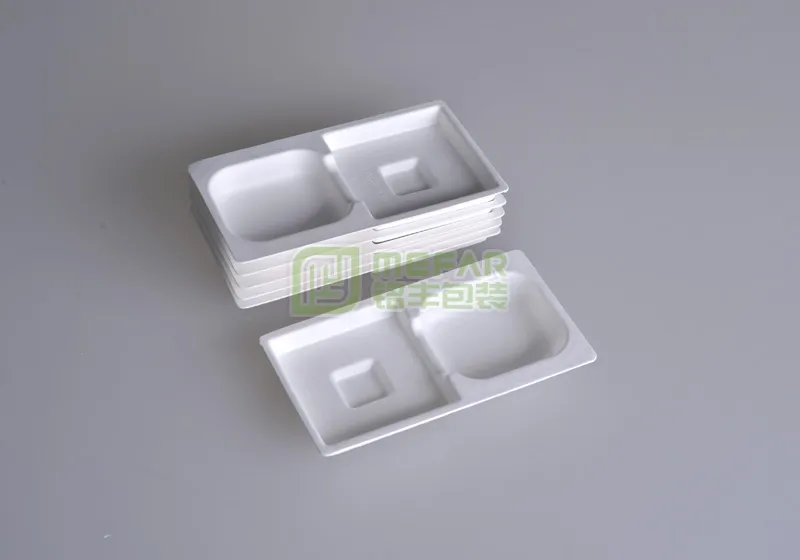 手机白色湿压精品纸托(纸浆模塑)