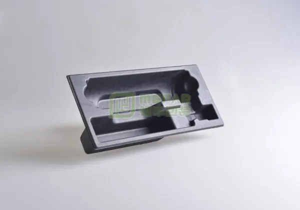 手电筒黑色湿压甘蔗浆纸托（纸塑）