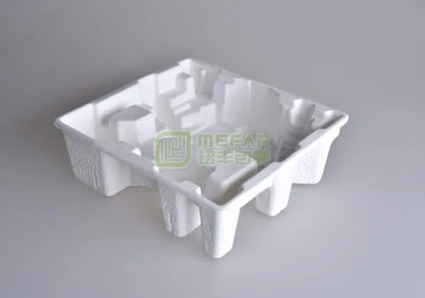 机顶盒白色干压纸托（纸浆模塑）