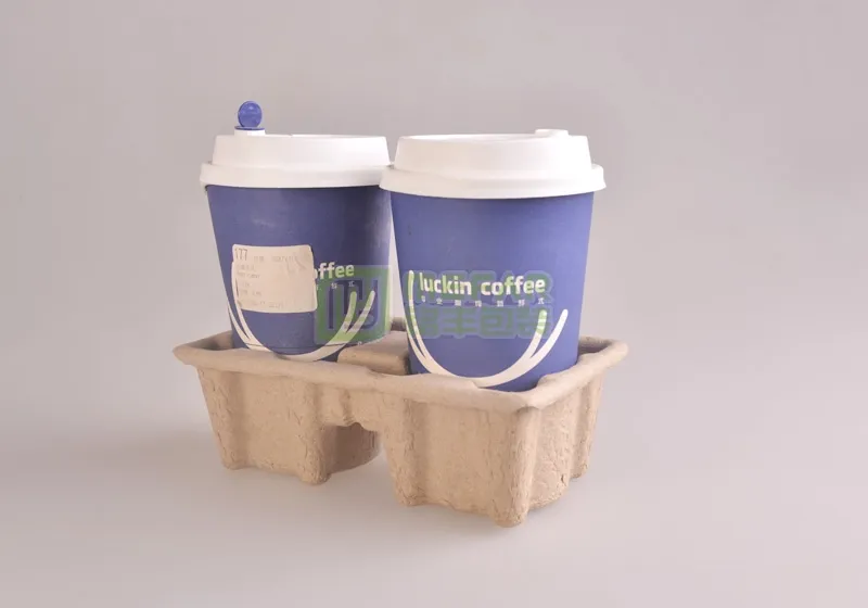 奶茶黄色干压甘蔗浆杯托(纸浆模塑) - Image 4