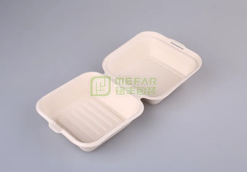 餐盒白色甘蔗浆湿压纸托(纸塑) - Imagen 2