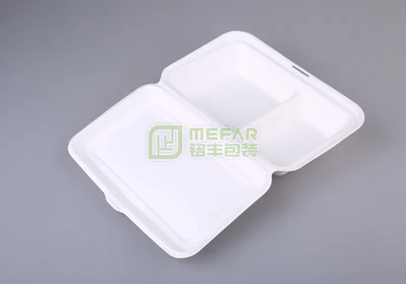 餐盒白色甘蔗浆湿压纸托(纸塑) - Imagen 4